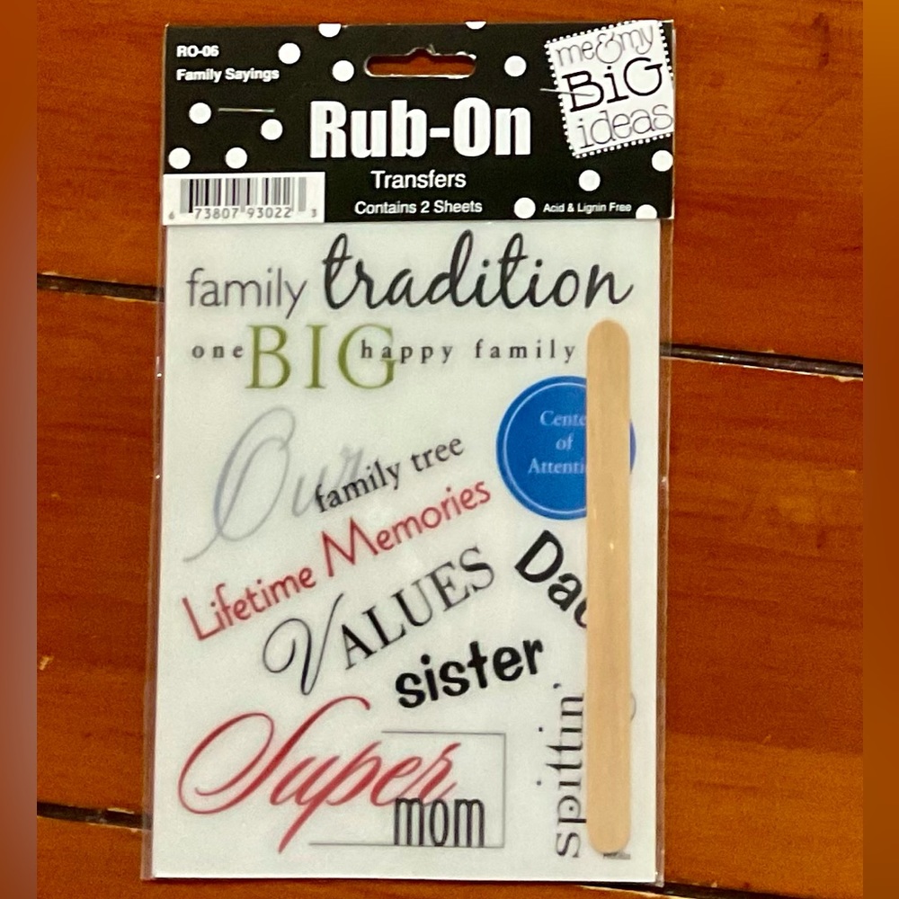me&my BiG ideas Rub-On Transfers - Family Sayings